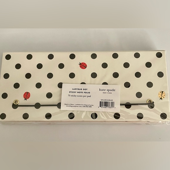 Kate Spade ♠️ Ladybug 🐞 Dot Sticky Note Folio - Picture 3 of 3